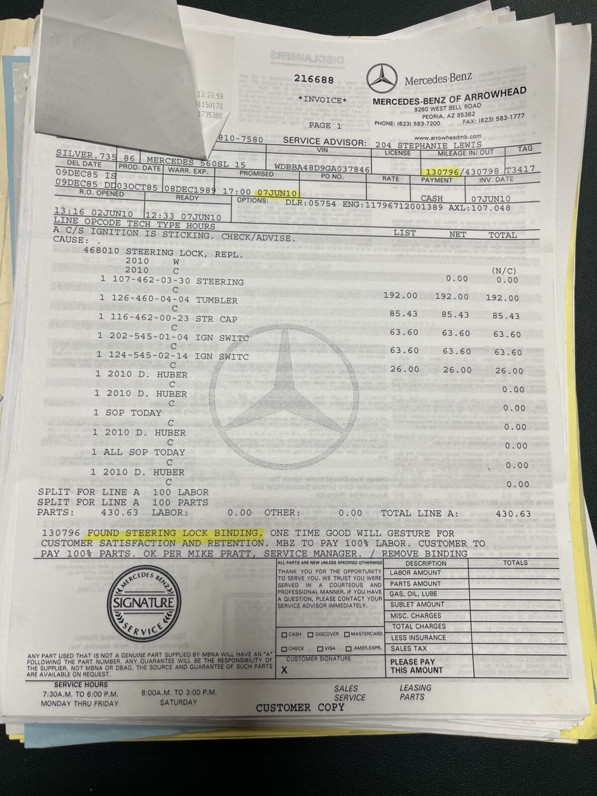 Mercedes 560 SL Année 1986 voiture de collection à vendre