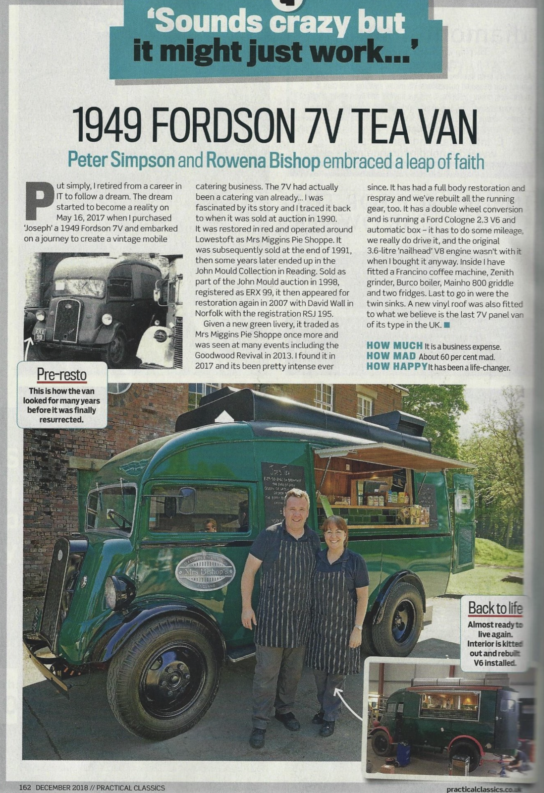 Fordson food truck Année 1949 voiture de collection à vendre