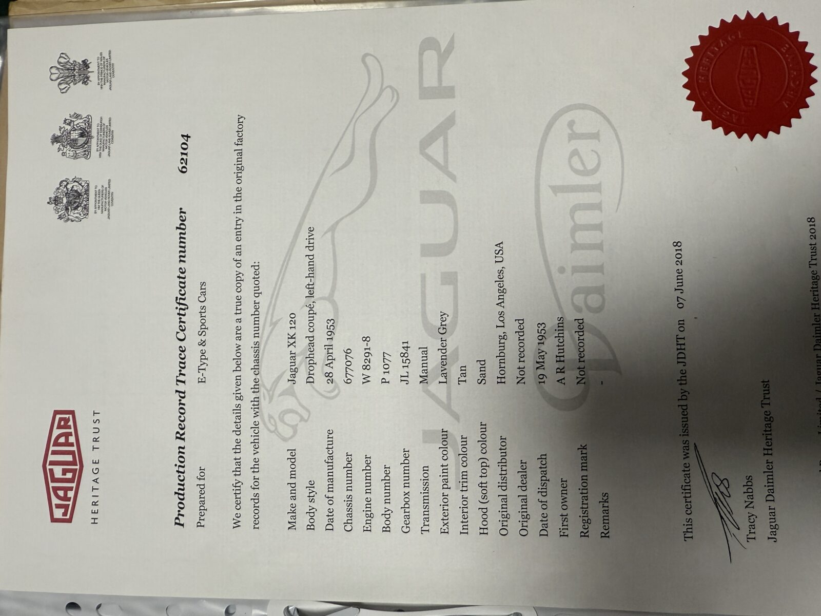 Jaguar XK 120  Année 1953 voiture de collection à vendre